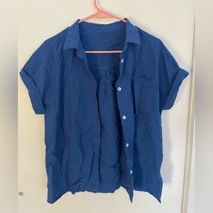 Blue Button Up Shortsleeve Shirt